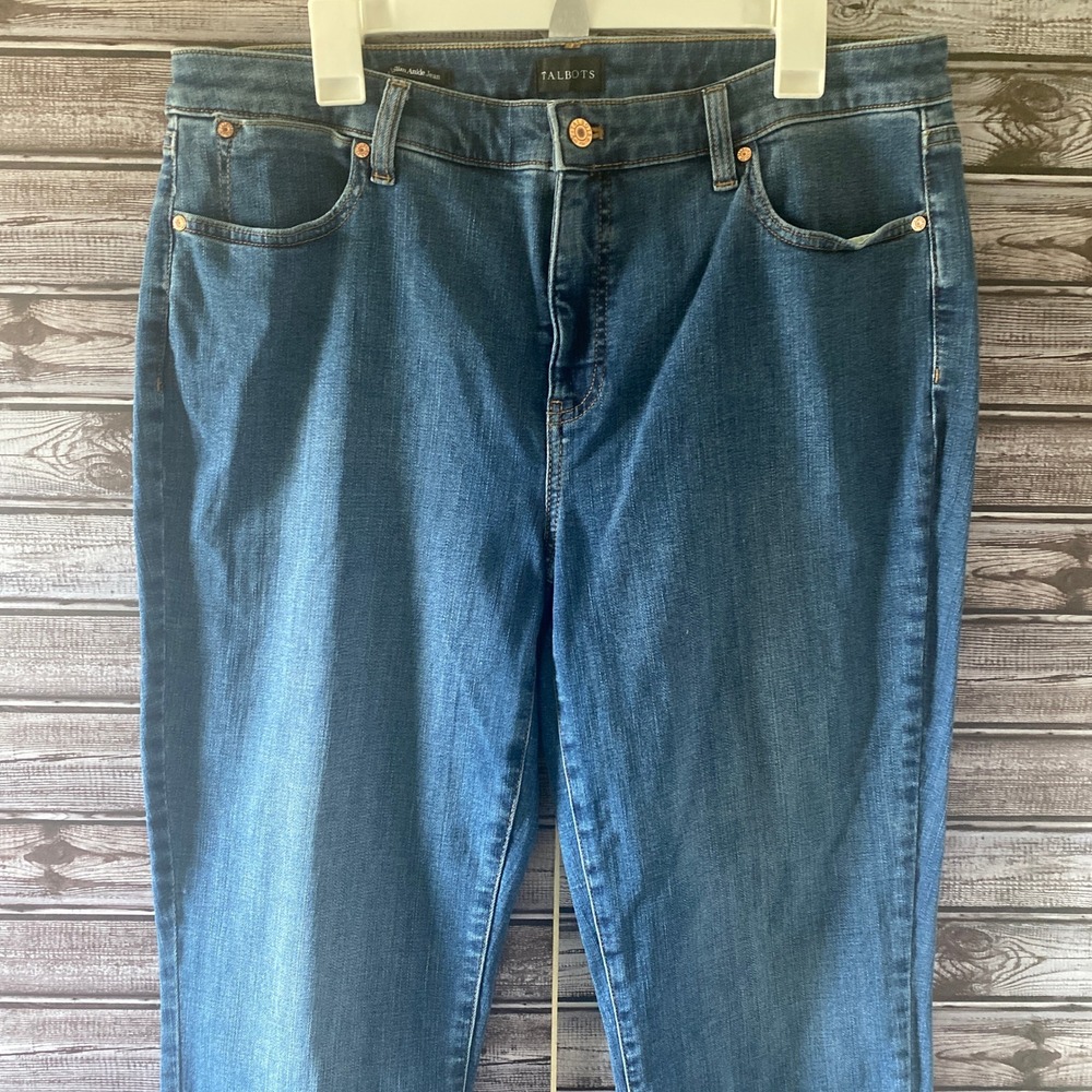 Talbots Women's Slim Ankle Jeans Size 14 Pockets Blue Denim‎